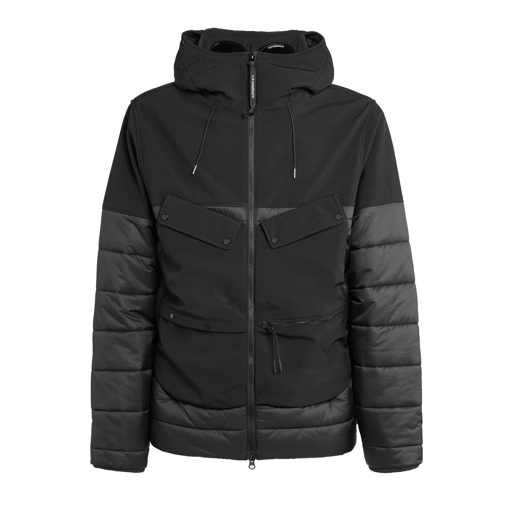 C.P. Company Shell-R Mixed Goggle Jacket - 999 Black - Escape Menswear