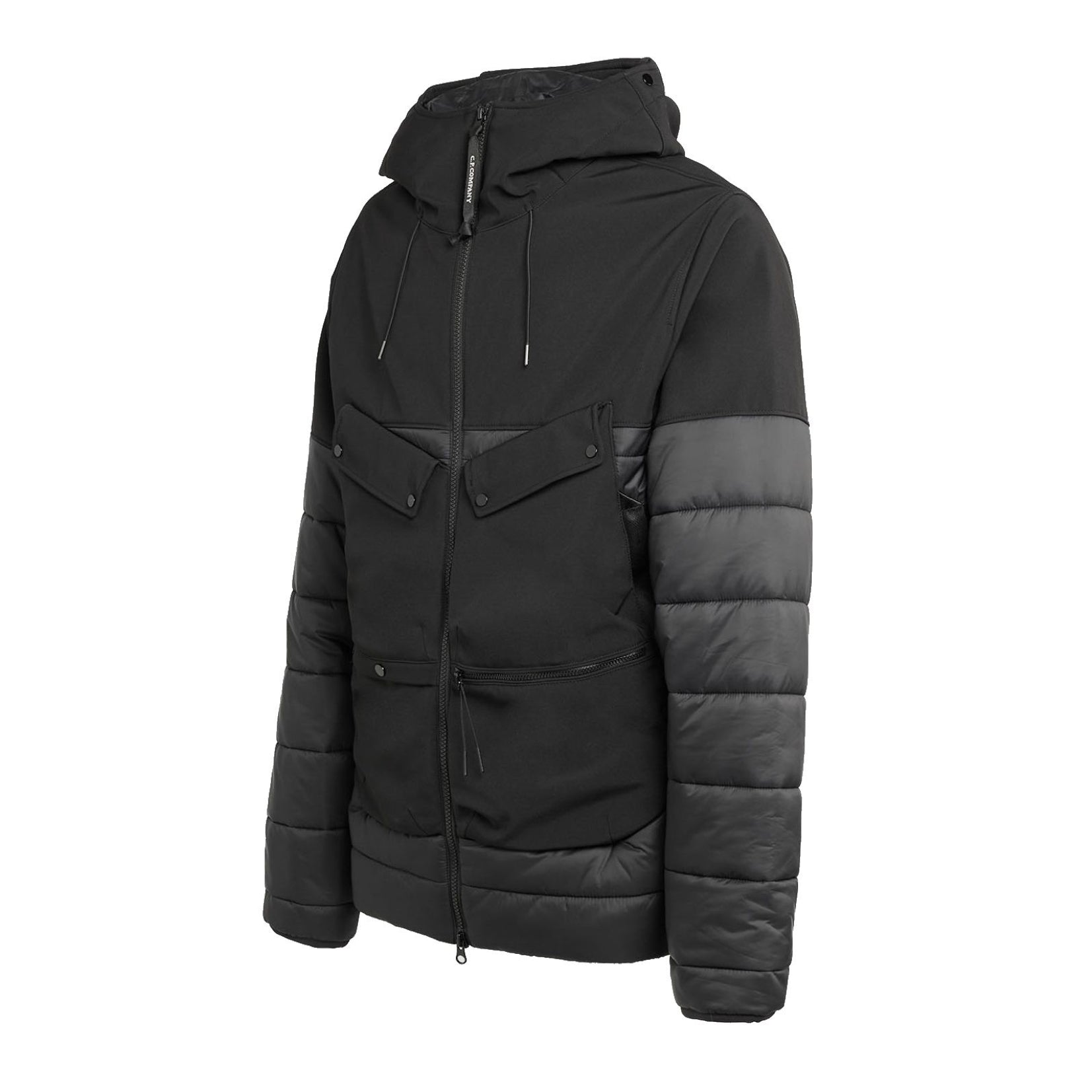 C.P. Company Shell-R Mixed Goggle Jacket - 999 Black - Escape Menswear