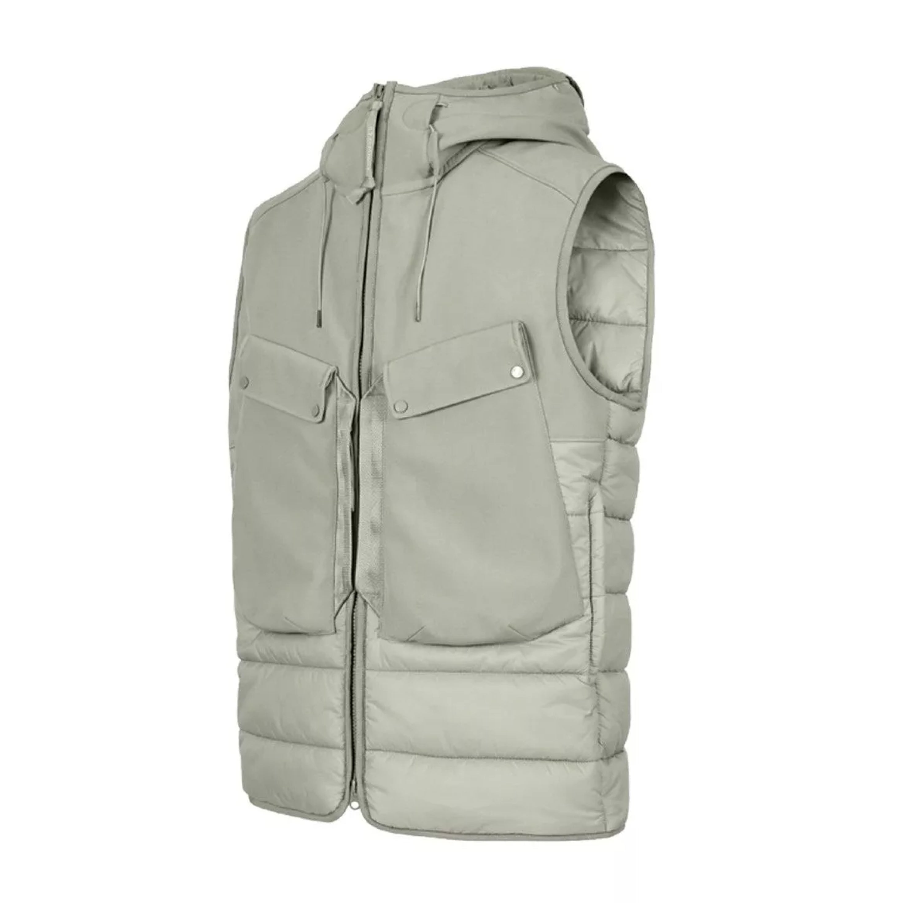 C.P. Company Shell-R Mixed Goggle Vest - 335 Silver Sage - Escape Menswear