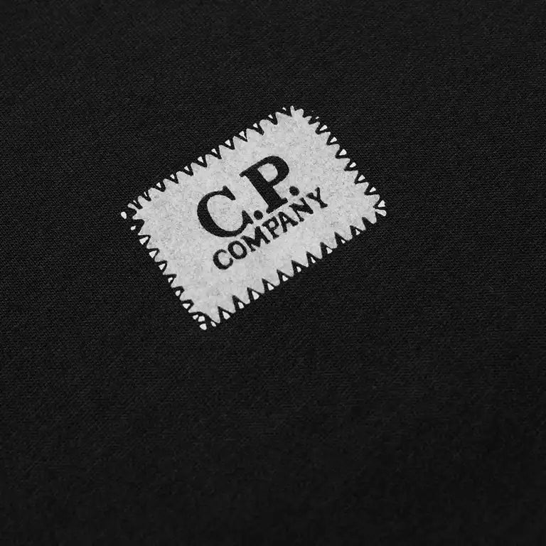 C.P. Company Small Stitch Block Logo T-Shirt - 999 Black - Escape Menswear