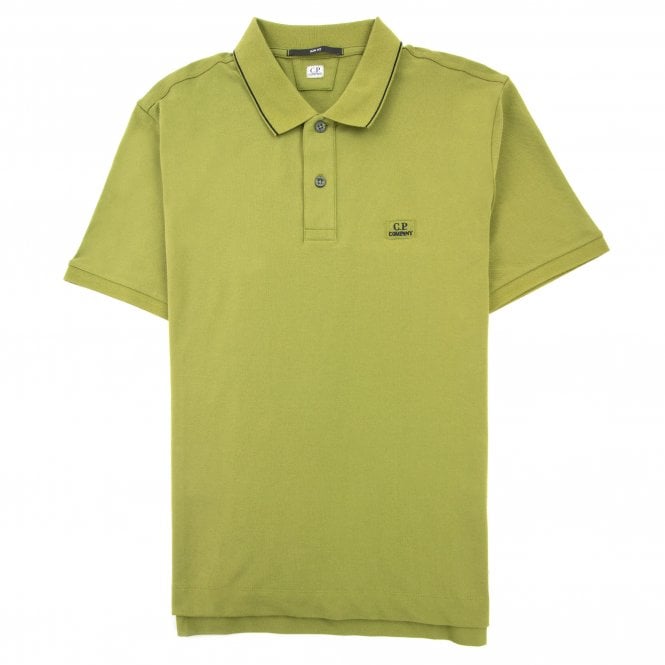 C.P. Company Stretch Piquet Polo Shirt - 698 Green Moss - Escape Menswear
