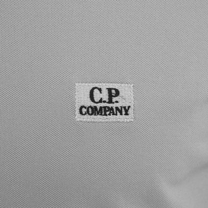 C.P. Company Stretch Piquet Striped Collar Polo - 937 Grfn Grey - Escape Menswear