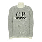 C.P. Company Wool Jacquard Roll Neck Knit - V01 White - Escape Menswear