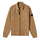 CP Company Zip Through Gabardine Overshirt - 339 Lead Grey - Escape Menswear