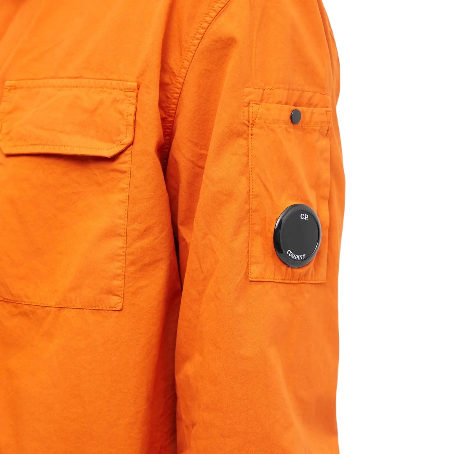 CP Company Zip Through Gabardine Overshirt - 439 Orange - Escape Menswear