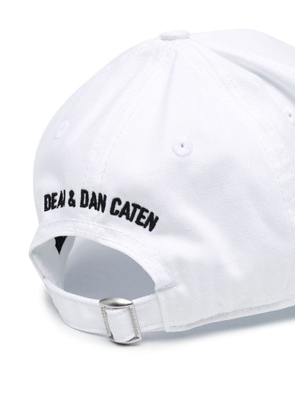 Dsquared2 BCM0412 ICON Baseball Cap - M072 White/Black - Escape Menswear