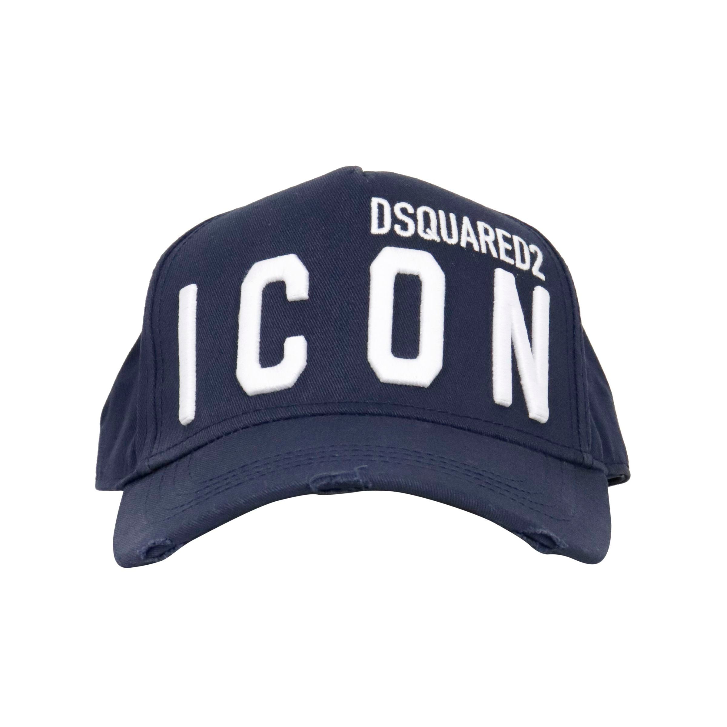 Dsquared2 BCM0412 ICON Baseball Cap - M190 Navy/White - Escape Menswear
