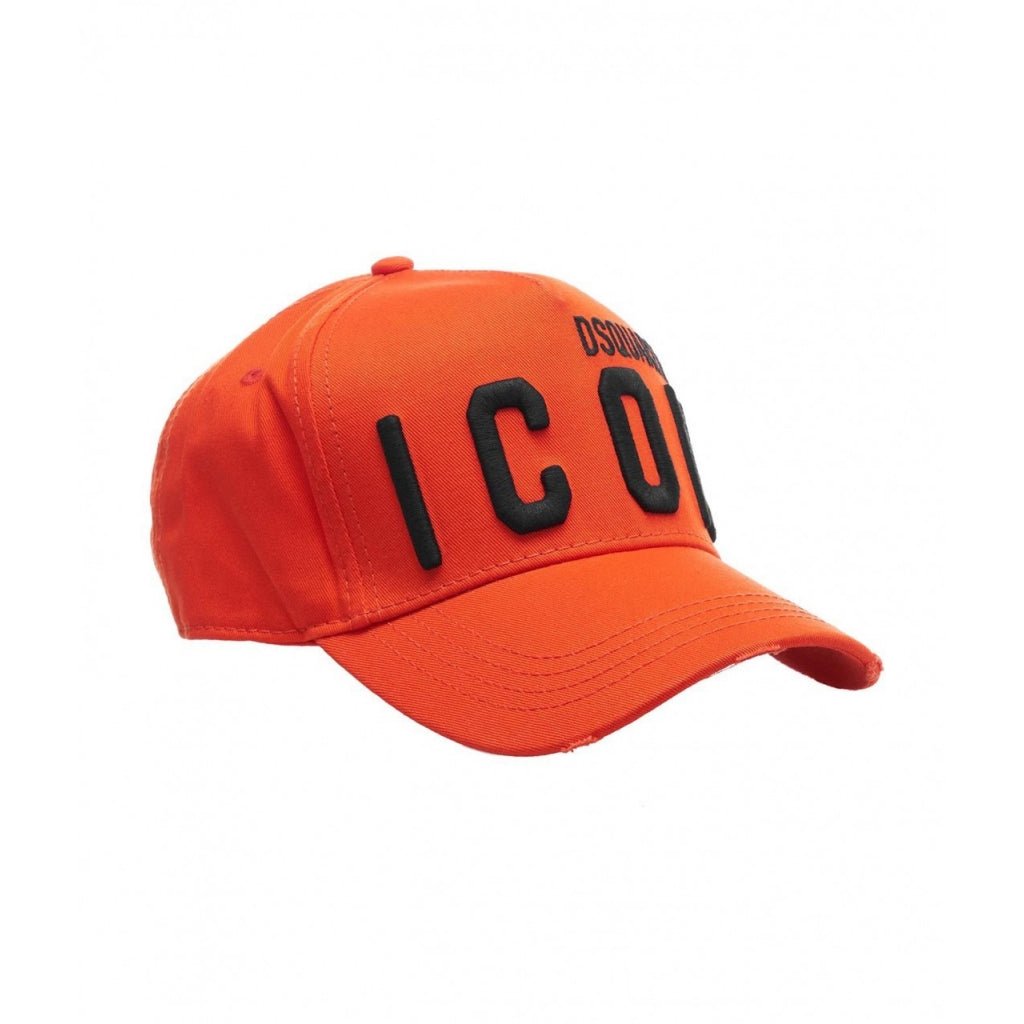 Dsquared2 BCM0412 ICON Baseball Cap - M1918 Orange/Black - Escape Menswear
