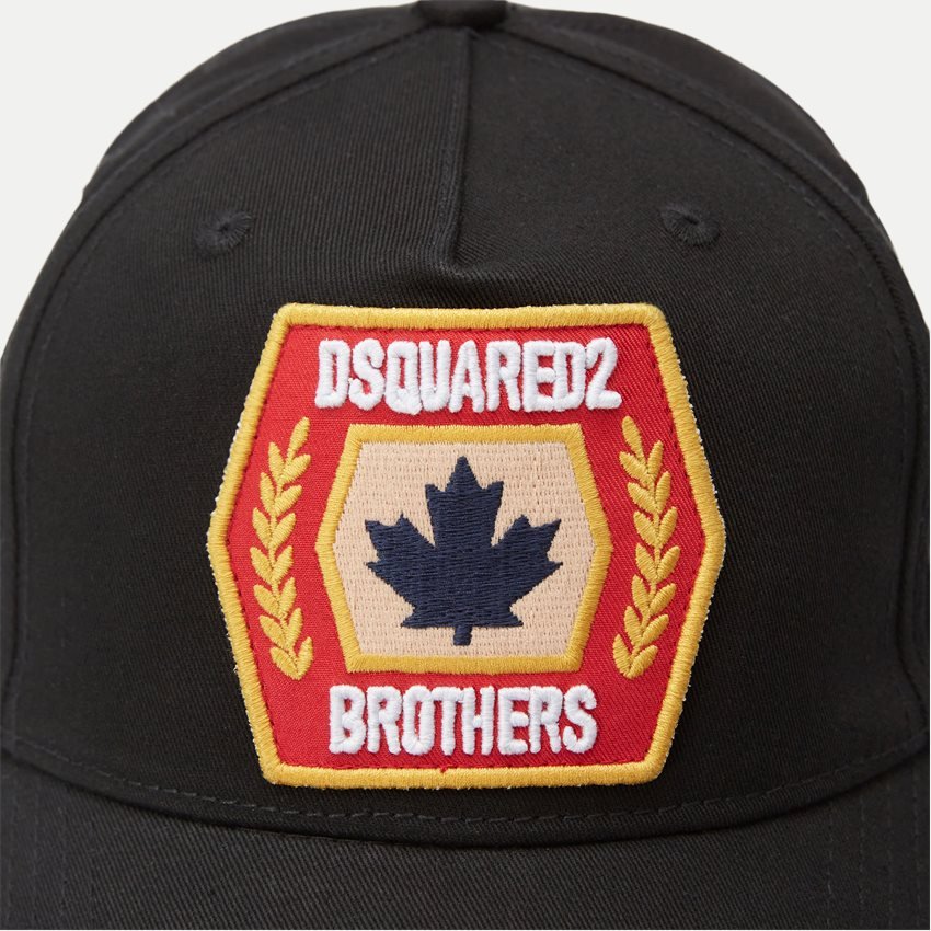 Dsquared2 BCM0528 Leaf Brothers Baseball Cap - 2124 Black - Escape Menswear