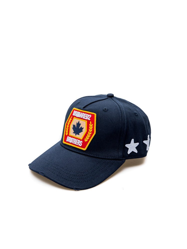 Dsquared2 BCM0528 Leaf Brothers Baseball Cap - 3073 Navy - Escape Menswear
