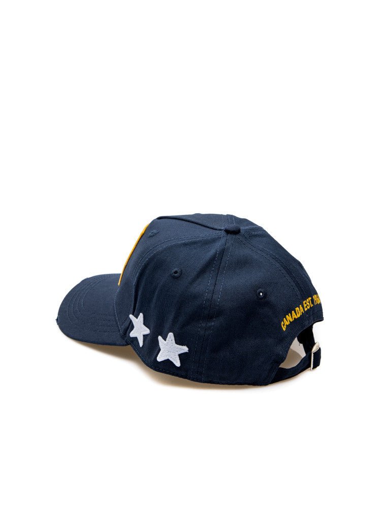 Dsquared2 BCM0528 Leaf Brothers Baseball Cap - 3073 Navy - Escape Menswear