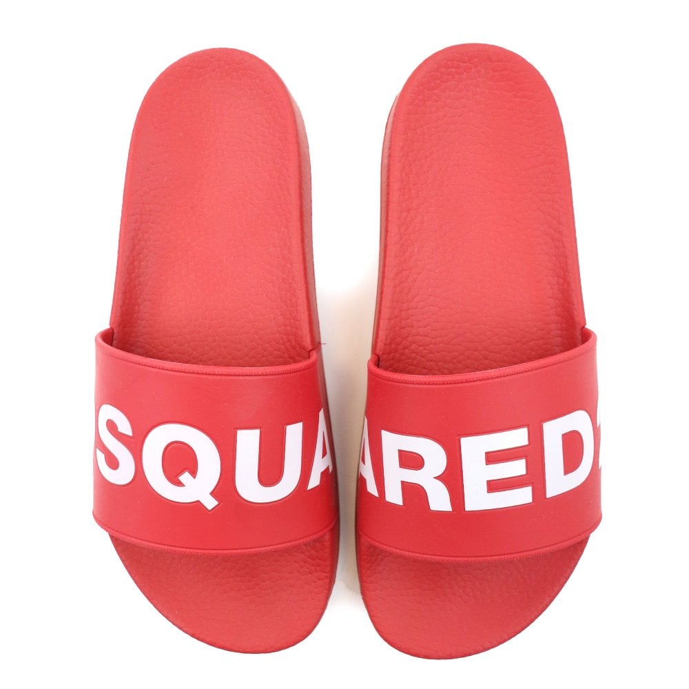 Dsquared2 FM0101 Logo Sliders - M068 Red - Escape Menswear
