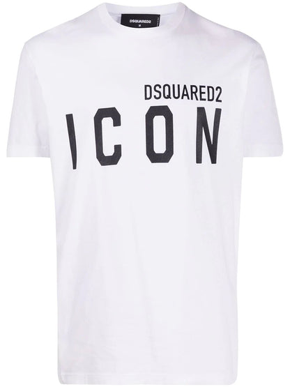 Dsquared2 Icon logo printed t-shirt - 100 White - Escape Menswear
