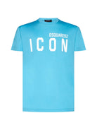 Dsquared2 Icon logo printed t-shirt - 514 Sky Blue - Escape Menswear