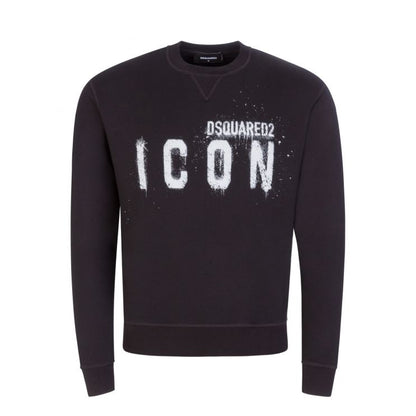 Dsquared2 ICON Spray Sweatshirt - 900 Black - Escape Menswear