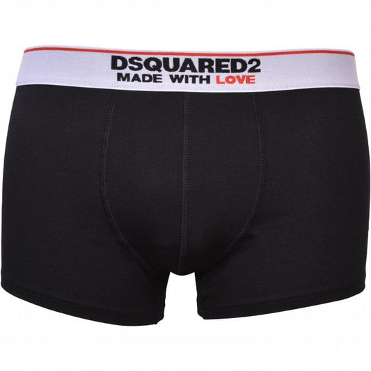 Dsquared2 Made With Love Logo Boxer Trunk - Black - Escape Menswear