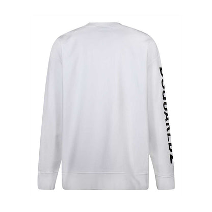 DSquared2 Maple Leaf Logo Sweatshirt - 100 White - Escape Menswear