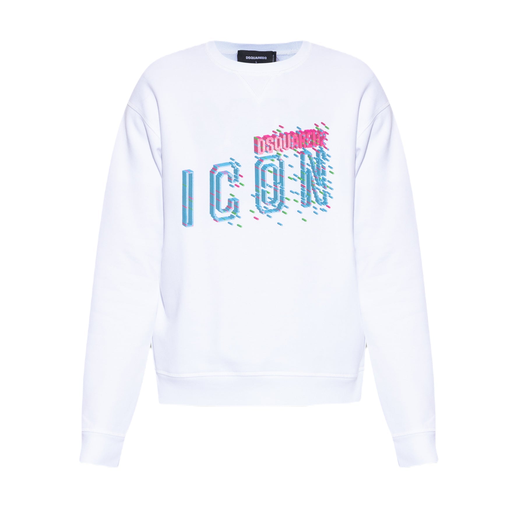 Dsquared2 Pixeled Icon Sweatshirt - 100 White - Escape Menswear
