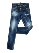 Dsquared2 S74LB0835 Splatter Paint Jeans - 470 Blue - Escape Menswear