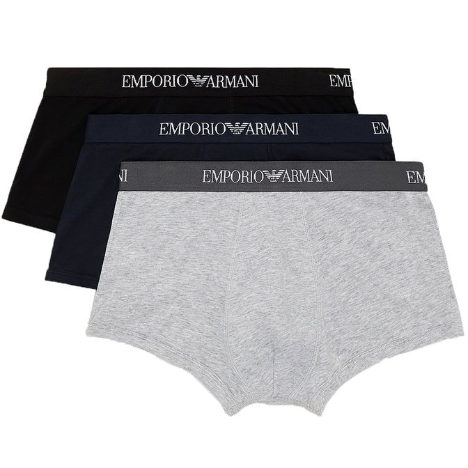 Emporio Armani 111610 3pk Bxr - Blk/Navy/Grey - Escape Menswear