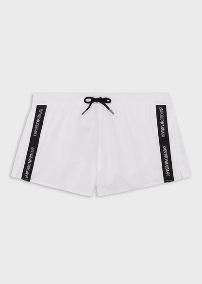 Emporio Armani 211747 Swim Shorts - 010 White - Escape Menswear