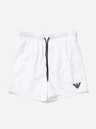 Emporio Armani 211752 Eagle Logo Swim Shorts - 010 White - Escape Menswear