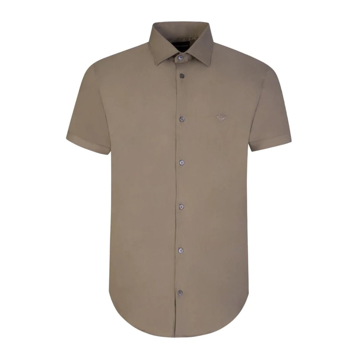 Emporio Armani 8N1C91 Short Sleeve Shirt - 643 Greige - Escape Menswear