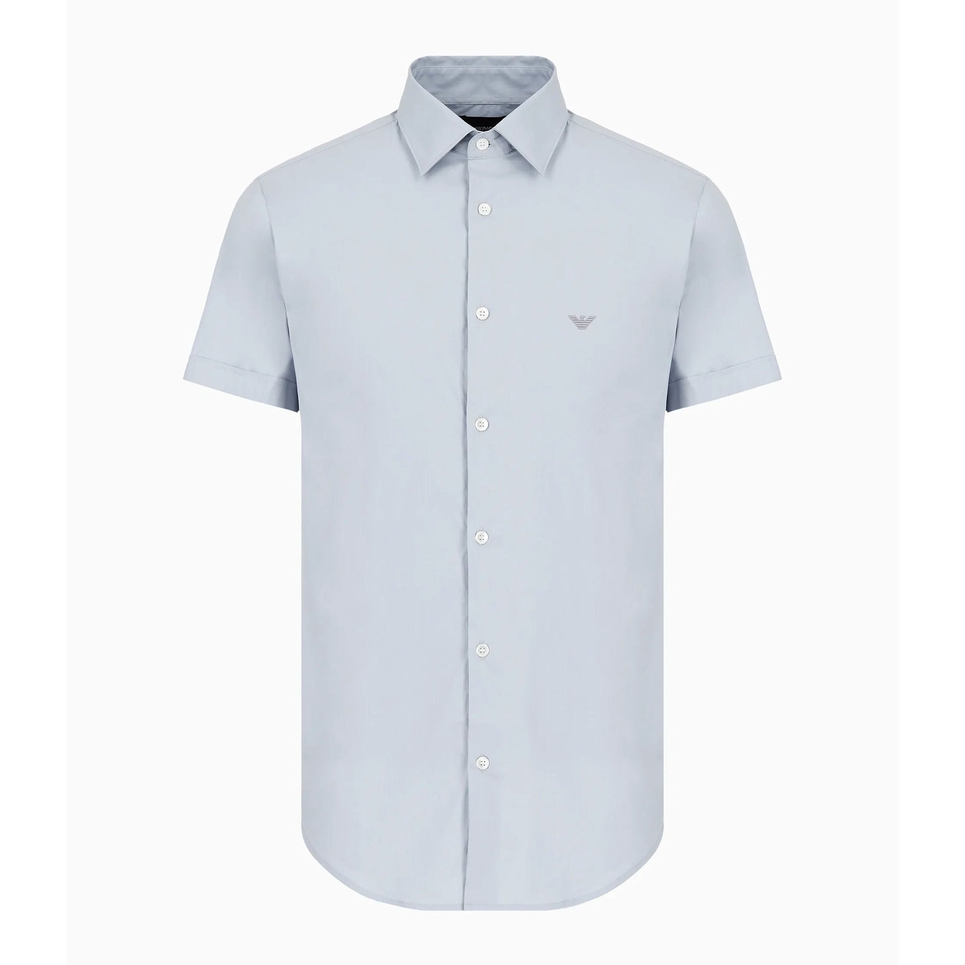 Emporio Armani 8N1C91 Short Sleeve Shirt - 785 Azure - Escape Menswear
