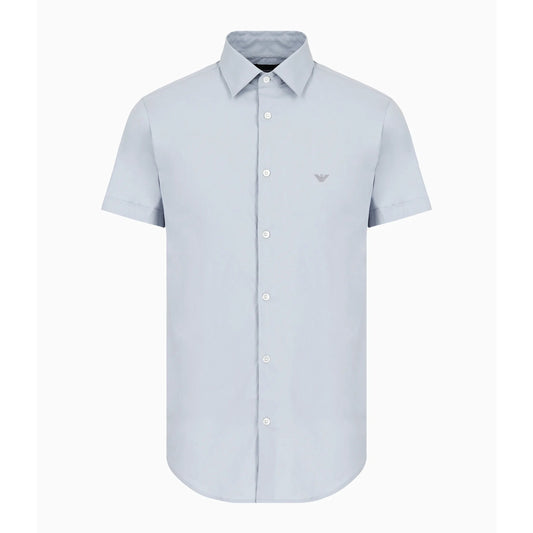 Emporio Armani 8N1C91 Short Sleeve Shirt - 785 Azure - Escape Menswear