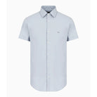 Emporio Armani 8N1C91 Short Sleeve Shirt - 785 Azure - Escape Menswear