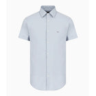 Emporio Armani 8N1C91 Short Sleeve Shirt - 785 Azure - Escape Menswear