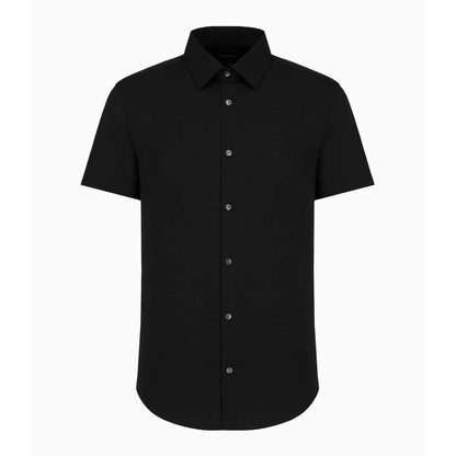 Emporio Armani 8N1C91 Short Sleeve Shirt - 999 Black - Escape Menswear