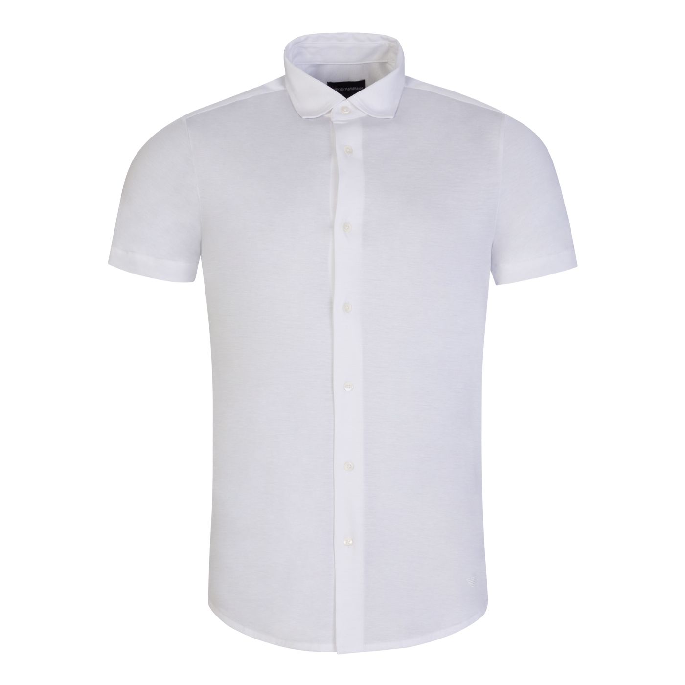 Emporio Armani 8N1CG0 Tencel Jersey Blend Shirt - 100 White - Escape Menswear