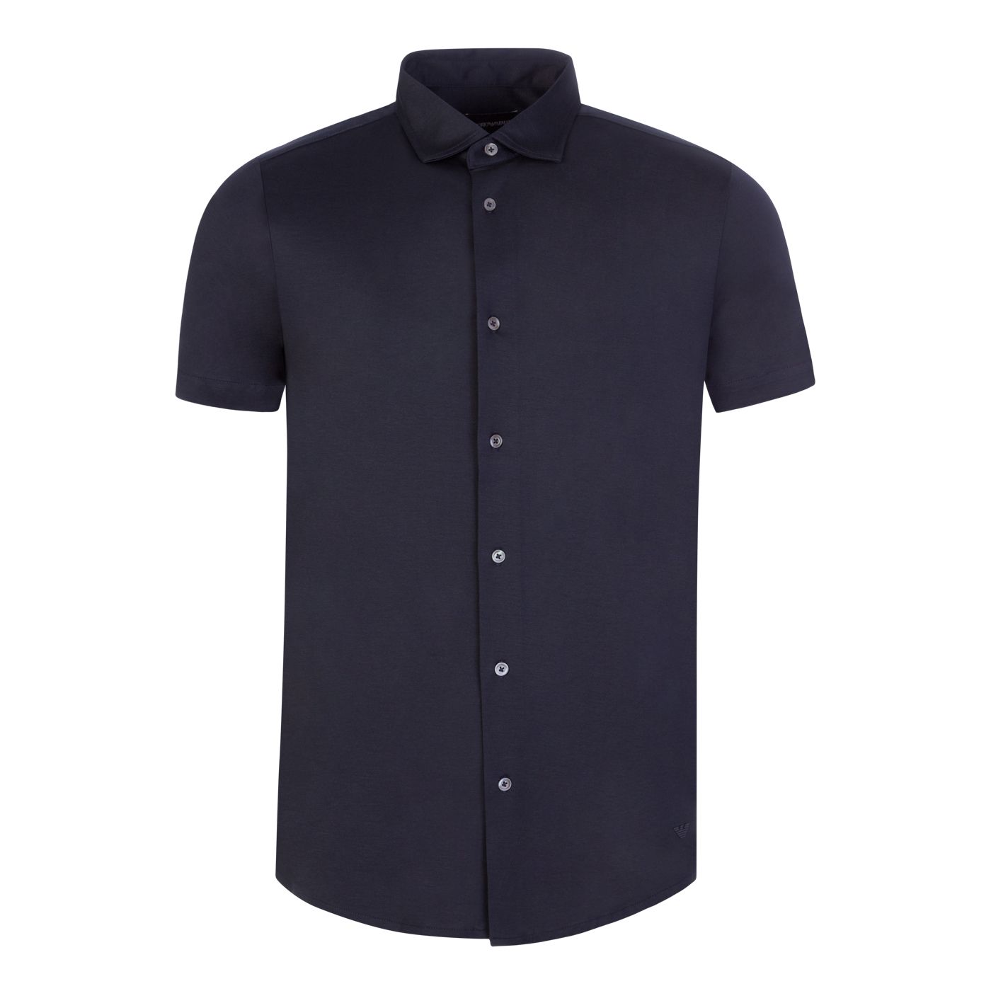 Emporio Armani 8N1CG0 Tencel Jersey Blend Shirt - 920 Navy - Escape Menswear