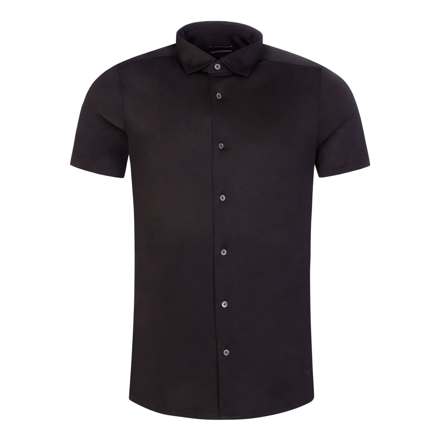 Emporio Armani 8N1CG0 Tencel Jersey Blend Shirt - 999 Black - Escape Menswear
