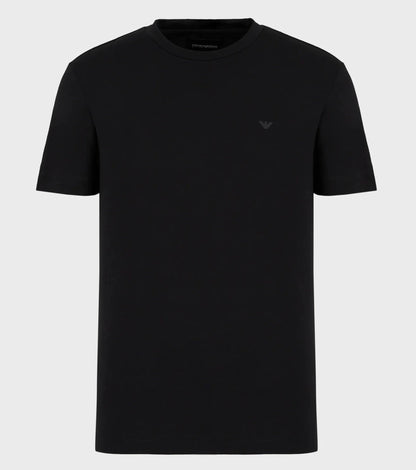 Emporio Armani 8N1D68 1JPZZ Logo T-Shirt - 999 Black - Escape Menswear