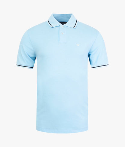 Emporio Armani 8N1FB3 Tip Polo Shirt - 781 Sky Blue - Escape Menswear