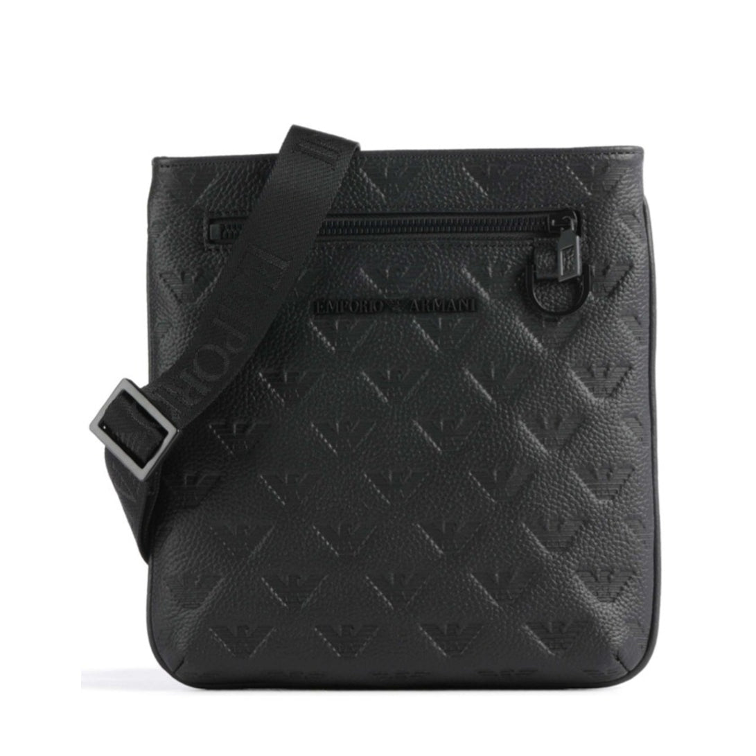 Emporio Armani All Over Eagle Shoulder Bag - Black - Escape Menswear