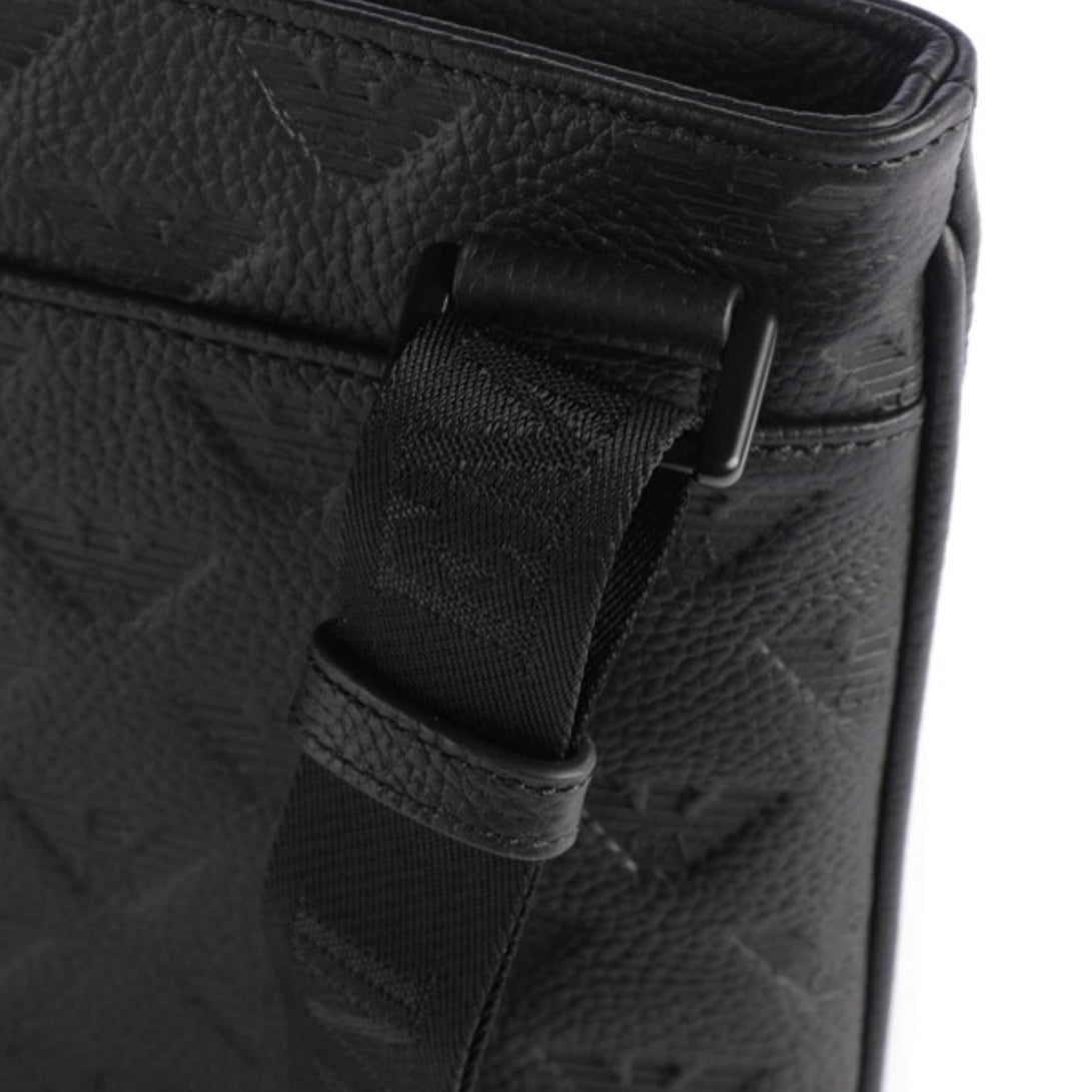 Emporio Armani All Over Eagle Shoulder Bag - Black - Escape Menswear