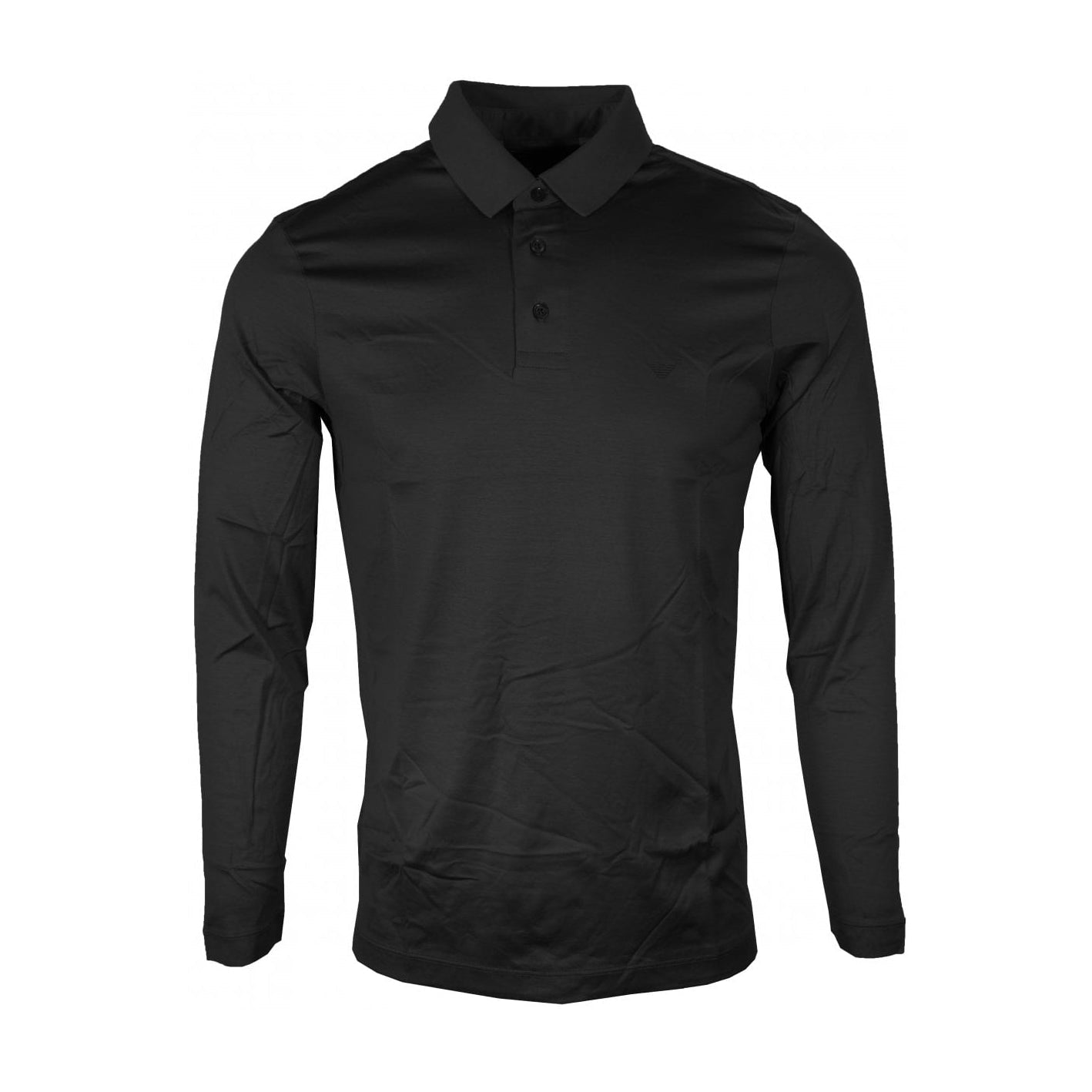 Emporio Armani Long Sleeve Polo - 999 Black - Escape Menswear