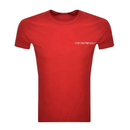Emporio Armani Script T-Shirt - Red - Escape Menswear