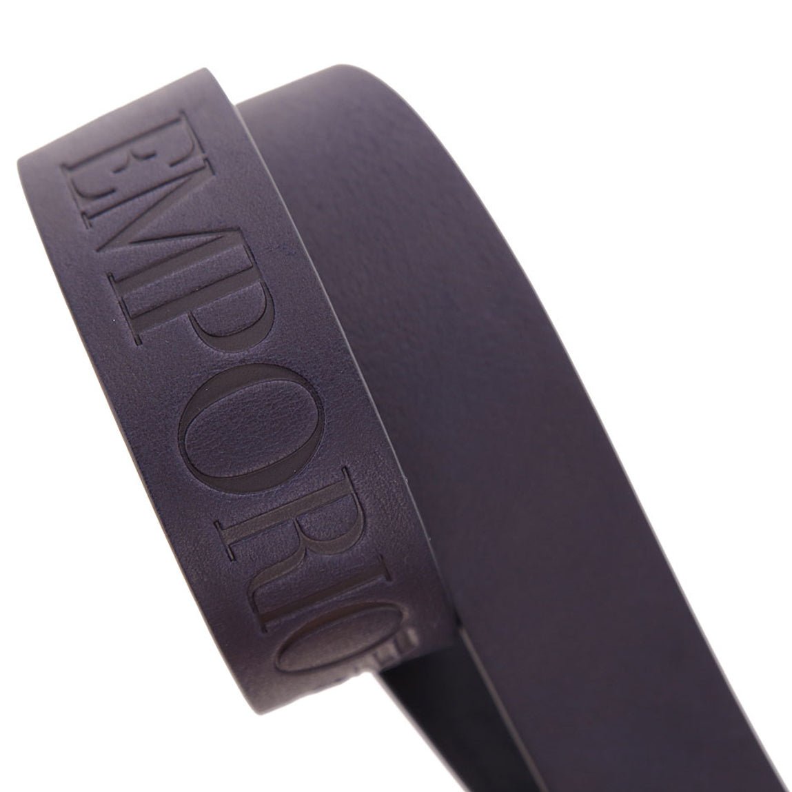 Emporio Armani Tumbled-Leather Belt - Black - Escape Menswear