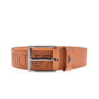 Emporio Armani Tumbled-Leather Belt - Tan - Escape Menswear