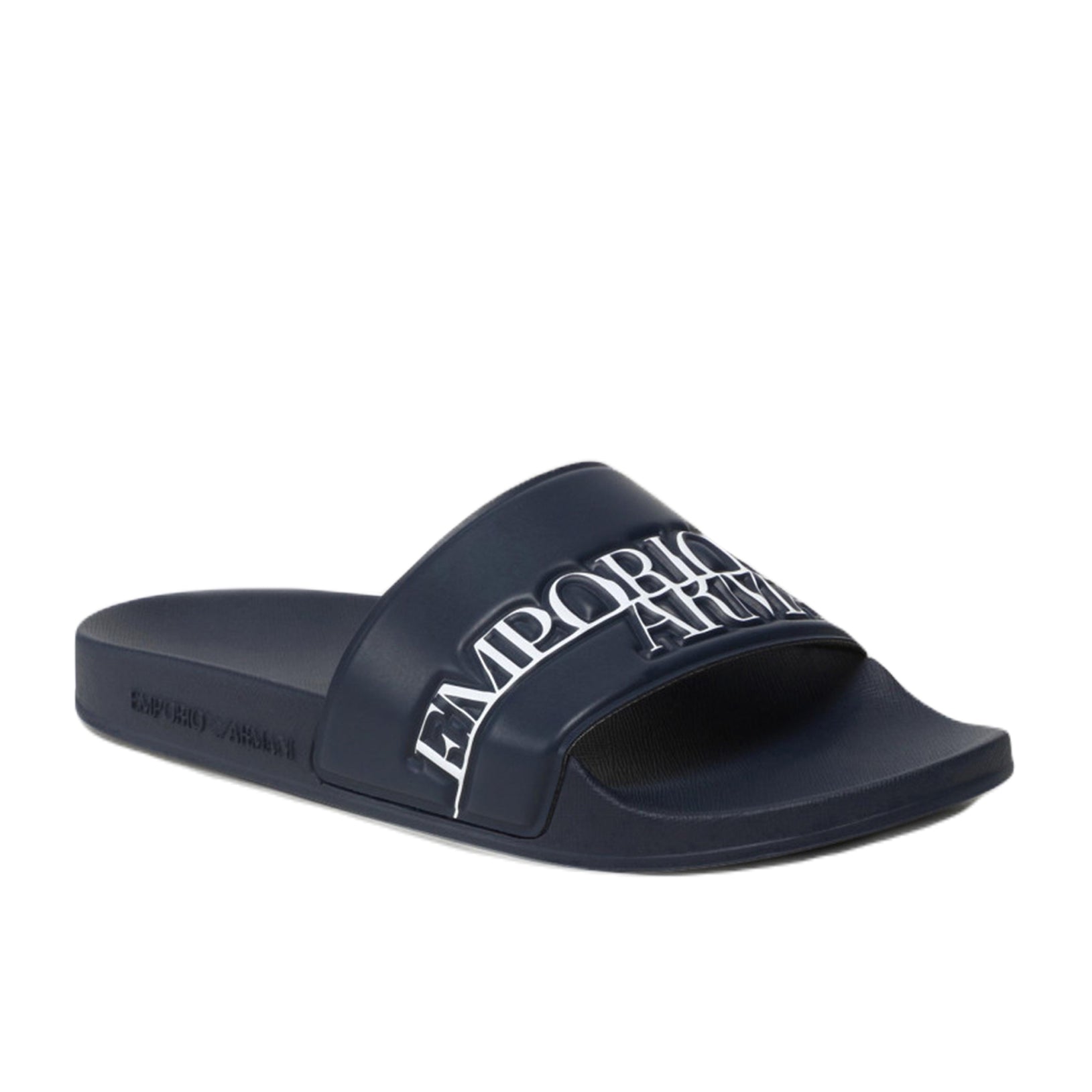 Emporio Armani XVPS02 Logo Sliders - 285 Navy - Escape Menswear