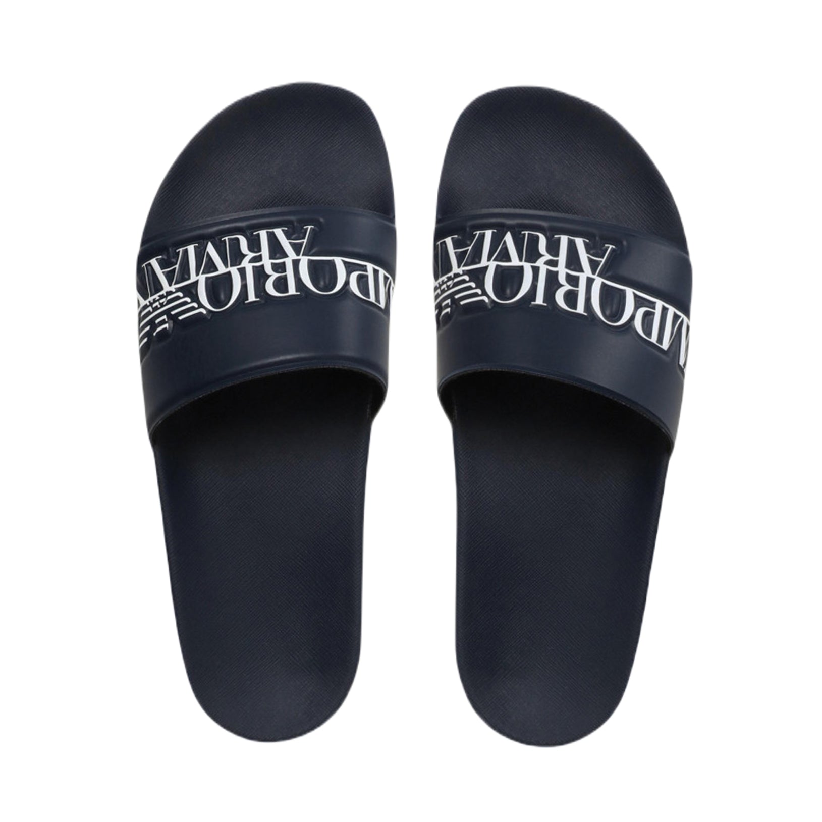 Emporio Armani XVPS02 Logo Sliders - 285 Navy - Escape Menswear