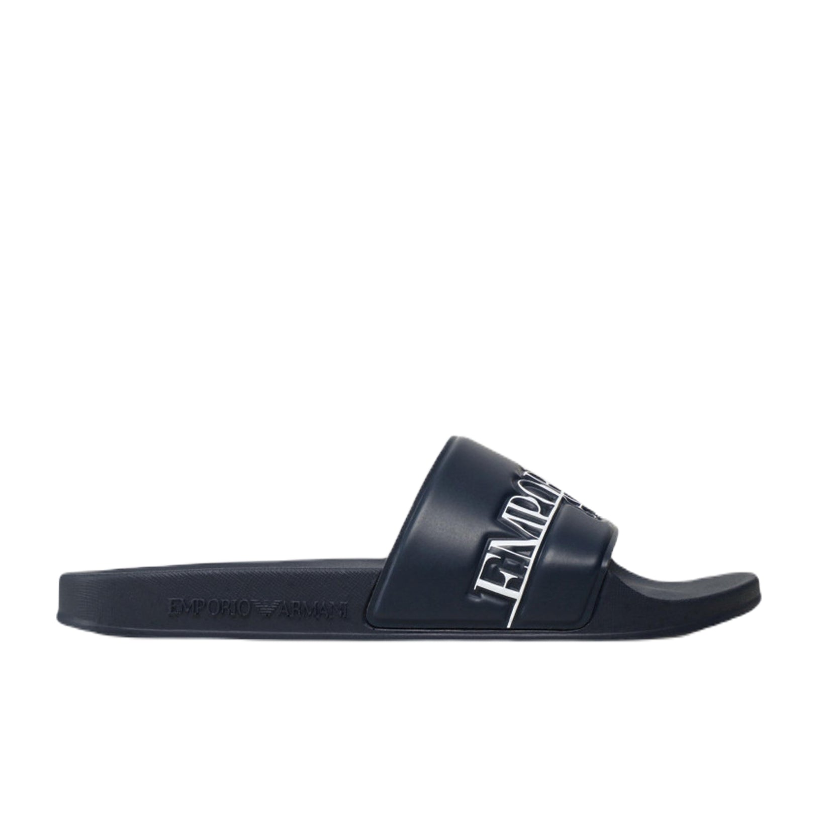 Emporio Armani XVPS02 Logo Sliders - 285 Navy - Escape Menswear