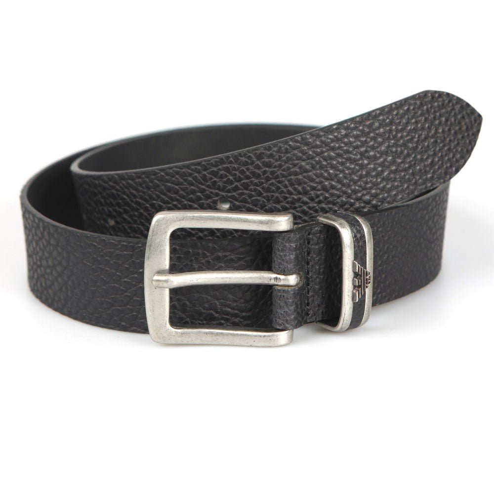 Emporio Armani Y4S197YDD0G Leather Belt - 80001 Black - Escape Menswear