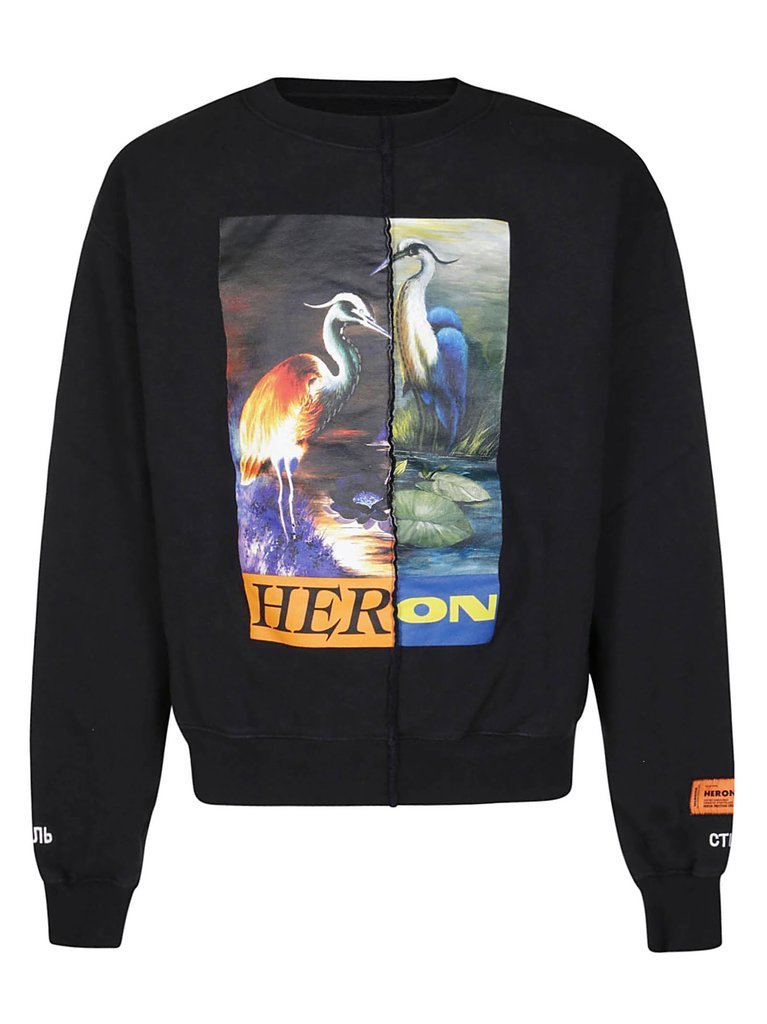 Heron Preston Split Heron Sweatshirt - Black - Escape Menswear