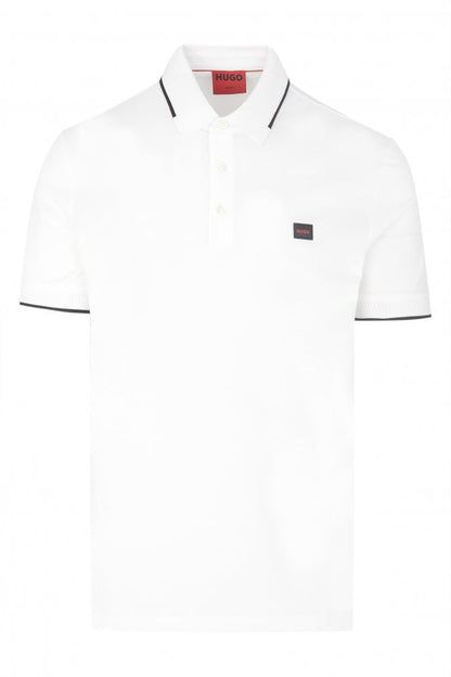 HUGO Deresino232 Polo T-Shirt - 127 White - Escape Menswear