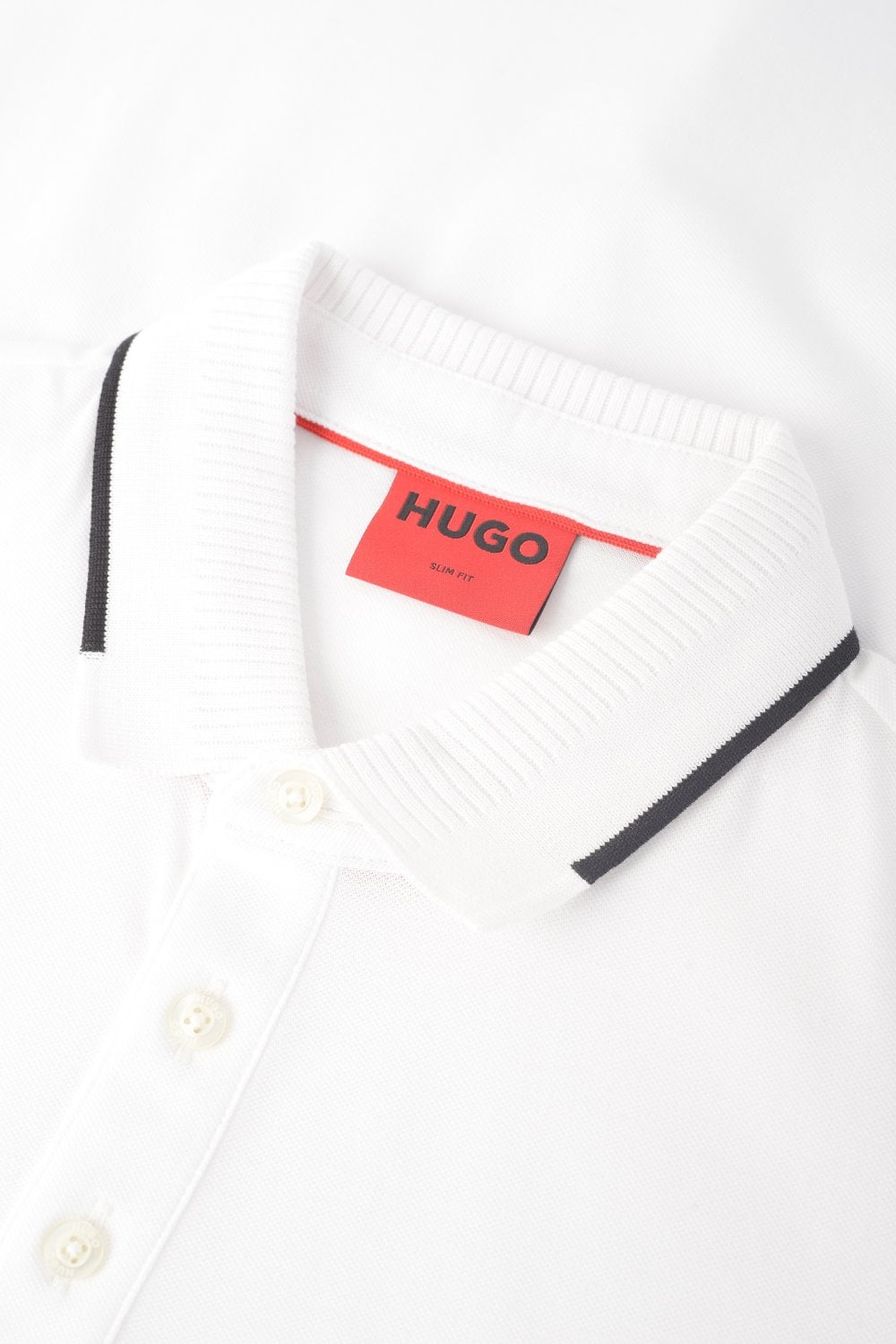 HUGO Deresino232 Polo T-Shirt - 127 White - Escape Menswear